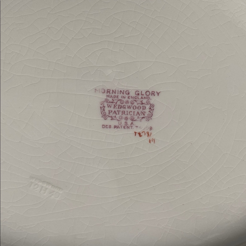 Vintage Wedgwood Patrician Oval Serving Morning Glory Large Platter 14” - Picture 4 of 10